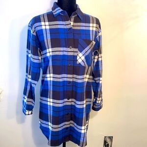 NEW...Grey, Royal blue and cream plaid dress size S (small) from Forever21